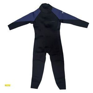 Dark Lightning Explorer Wetsuit Full Body Neoprene Black Navy Blue Kids Size 8